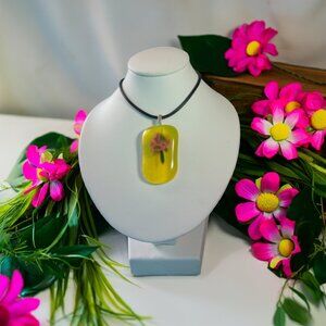 Blossom Flower Pendant  Fused Glass Necklace for Nature Loving Free Spirits